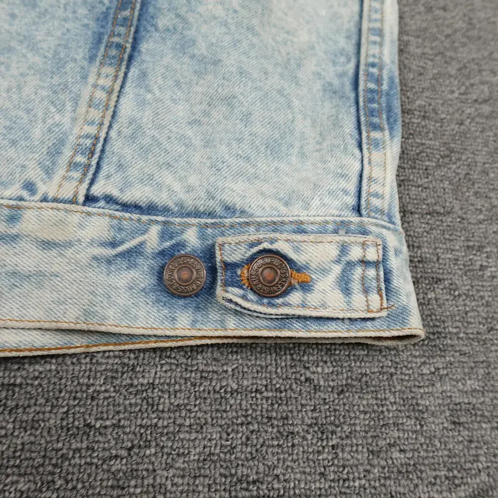Vintage Levi's Vest Mens Large Light Blue Denim Cutoff Trucker Biker USA 80s